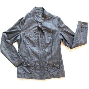 Calvin Klein Denim Jacket Lined Zipper Chambray
